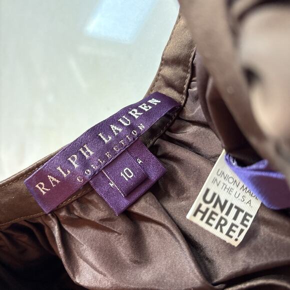 Ralph Lauren Purple Label Brown Silk Flared Mini Skirt Bubble Flare Runway 2007 - Picture 7 of 16